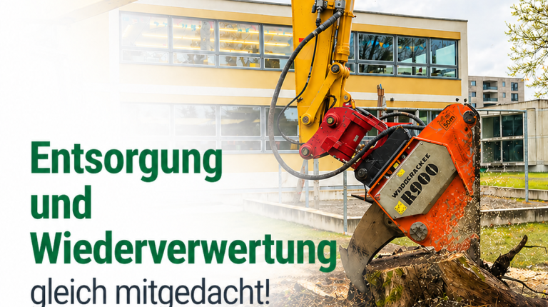 Wurzelstockentfernung sowie Entsorgung und Wiederverwertung